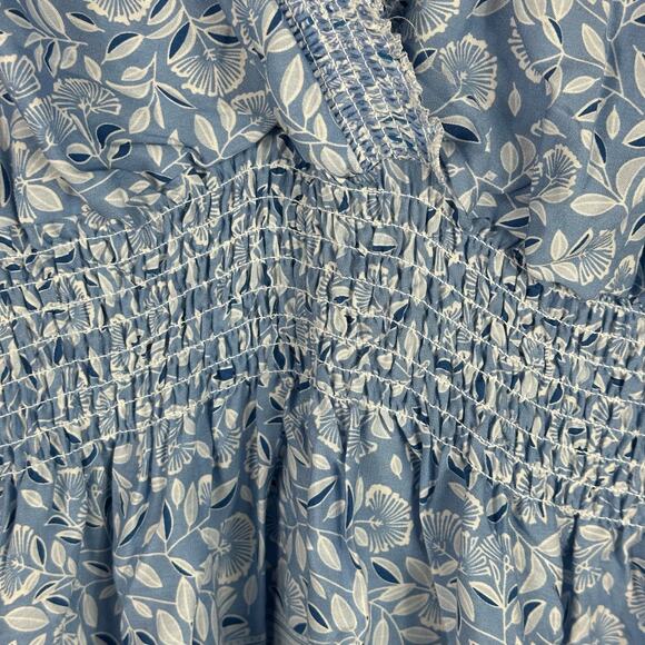 Seven Islands Floral Short sleeved blouse blue and white 2x - Picture 8 of 12